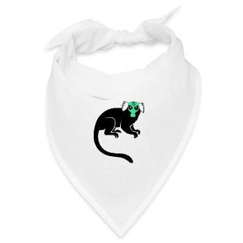 Tamarin Monkey Protest Gas Mask - Bandana Dreieckstuch - Weiß - Vorne