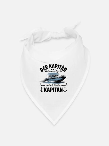 Kapitän Boot Bootsführerschein - Bandana Dreieckstuch - Weiß