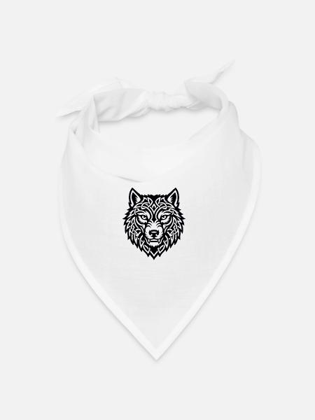 Wikingerwolf Ulfr Nordisches Kriegerdesign - Bandana Dreieckstuch - Weiß