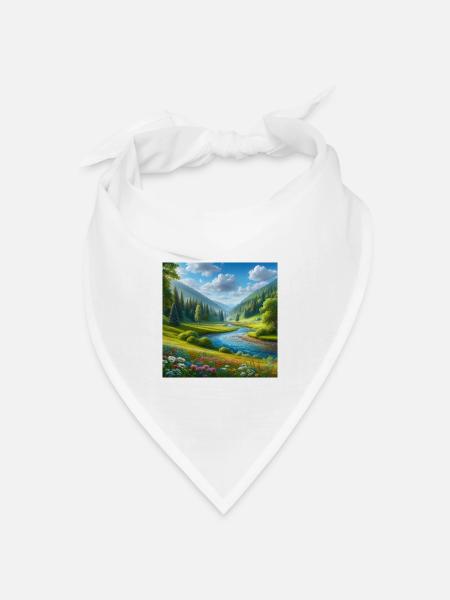 Eine wunderschöne Frühlingshalle - Bandana Dreieckstuch - Weiß