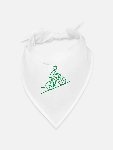 Minimalistisches Fahrradmotiv - Bandana Dreieckstuch - Weiß
