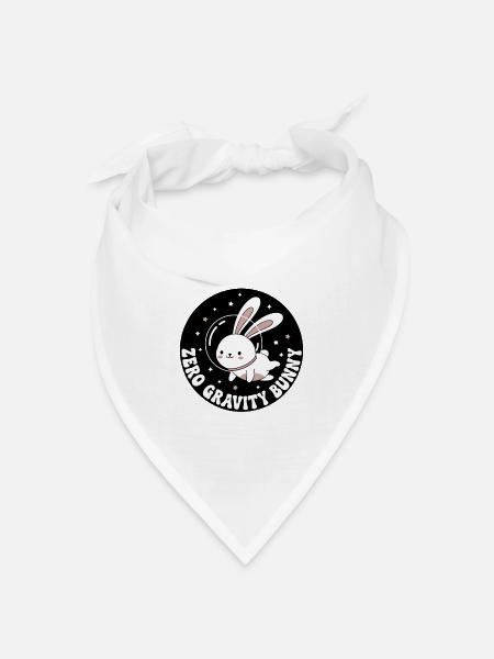 Schwerelosigkeits-Hase - Bandana Dreieckstuch - Weiß