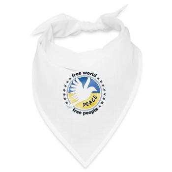 Free World Peace Freie Welt Frieden Ukraine Taube - Bandana Dreieckstuch - Weiß - Vorne