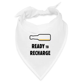 Ready To Recharge (Bier / Bierchen / POS 2C) - Bandana Dreieckstuch - Weiß - Vorne