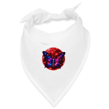 Red Planet Energy – Kosmischer Schmetterling - Bandana Dreieckstuch - Weiß - Vorne