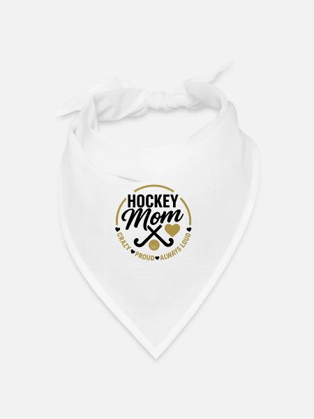 Hockey Mom - Crazy, Loud, Always Proud - Bandana Dreieckstuch - Weiß