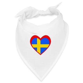 Sverige Hjärta – Kärlek till Sverige - Bandana Dreieckstuch - Weiß - Vorne