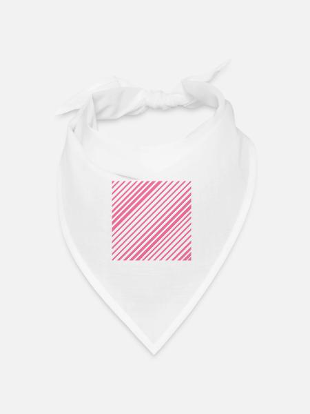 Grafische Linien mit diagonalen Streifen L-Rosa - Bandana Dreieckstuch - Weiß