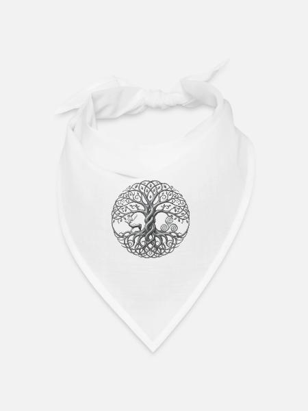 Weltenbaum Yggdrasil - Bandana Dreieckstuch - Weiß