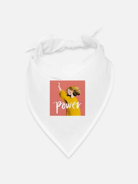 Power Woman Illustration - Bandana Dreieckstuch - Weiß