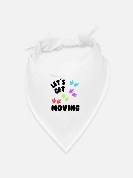 Let's Get Move – Dinosaur Tracks Kindershirt - Bandana Dreieckstuch - Weiß