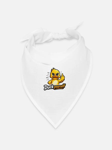 Freche Ente mit Haltung - Bandana Dreieckstuch - Weiß