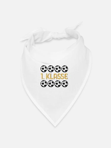 Schulkind 1. Klasse - Fußball Grundschule - Bandana Dreieckstuch - Weiß