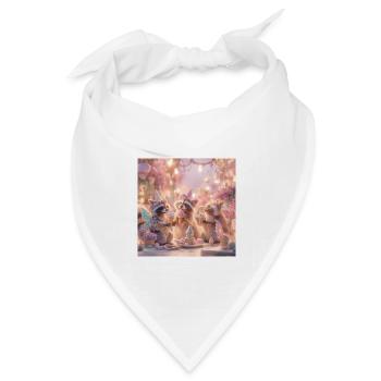 Märchenwald Waschbär Fest - Bandana Dreieckstuch - Weiß - Vorne