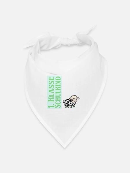 Schulkind Fußball - Einschulung Schafe - Bandana Dreieckstuch - Weiß