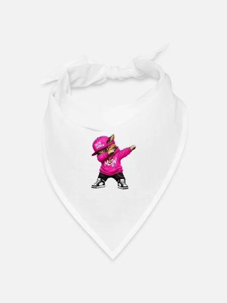 Dabbing Cat - Bandana Dreieckstuch - Weiß