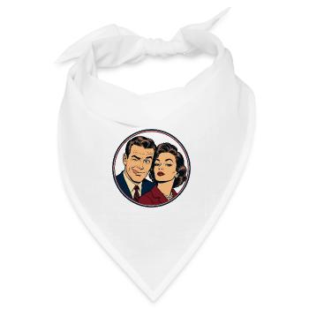 Retro Pop Paar Winking Duo - Bandana Dreieckstuch - Weiß - Vorne