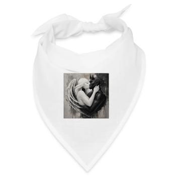 Licht trifft Dunkelheit Liebe - Bandana Dreieckstuch - Weiß - Vorne