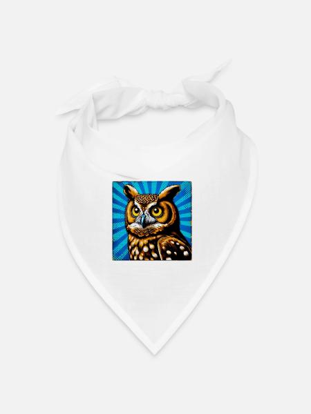 Eule - Bandana Dreieckstuch - Weiß