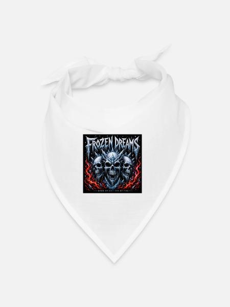 Eisfeuer-Schädel der Gefrorenen Träume - Bandana Dreieckstuch - Weiß