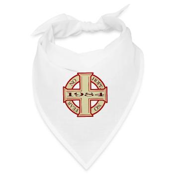 Dystopisches Kreuz 1984 Emblem - Bandana Dreieckstuch - Weiß - Vorne