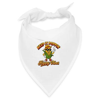 Keep It Poppin' - Happy Vibes - Lustiger Mais - Bandana Dreieckstuch - Weiß - Vorne