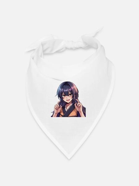 Manga-Stil-Aufkleber - Bandana Dreieckstuch - Weiß