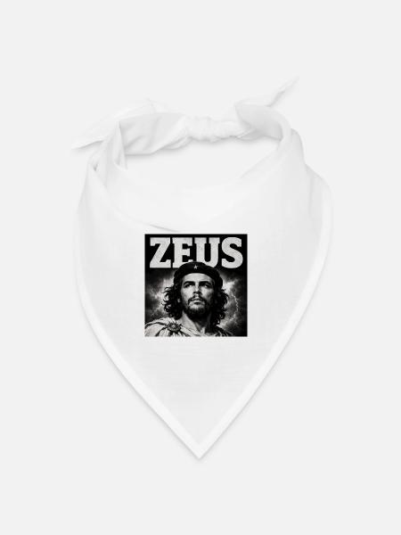 Zeus Che Schwarzweiß - Bandana Dreieckstuch - Weiß