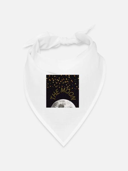 Mond-Neon-Arc in der Sternennacht - Bandana Dreieckstuch - Weiß
