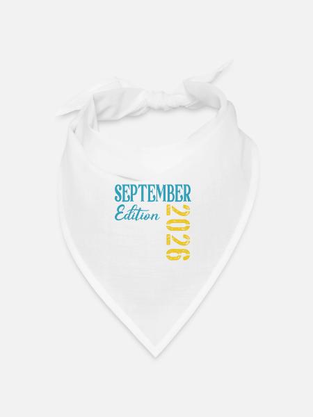 Baby Geburt September 2026 - Bandana Dreieckstuch - Weiß