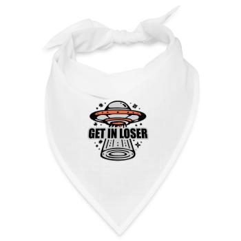 Ufo Alien Get In Loser Lustig Ufo Entführung Zitat - Bandana Dreieckstuch - Weiß - Vorne