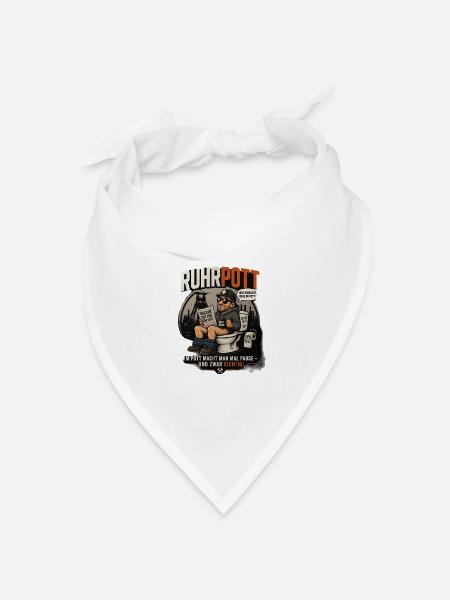 Ruhrpott Pottpause Humor - Bandana Dreieckstuch - Weiß