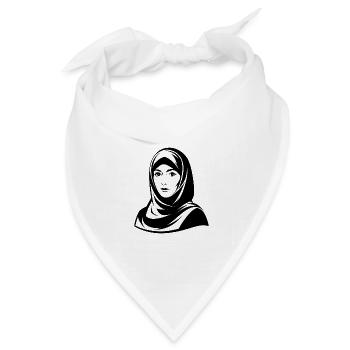 Hijab-Frau - Bandana Dreieckstuch - Weiß - Vorne