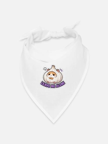 Lass mich in Ruhe süßes Knoblauch-Hamster-Meme - Bandana Dreieckstuch - Weiß