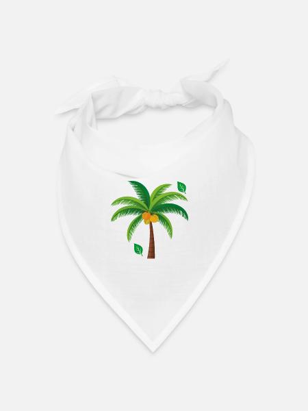Tropische Palme Bunt - Bandana Dreieckstuch - Weiß