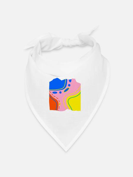 Abstraktes Farbfluss Kunstwerk - Bandana Dreieckstuch - Weiß