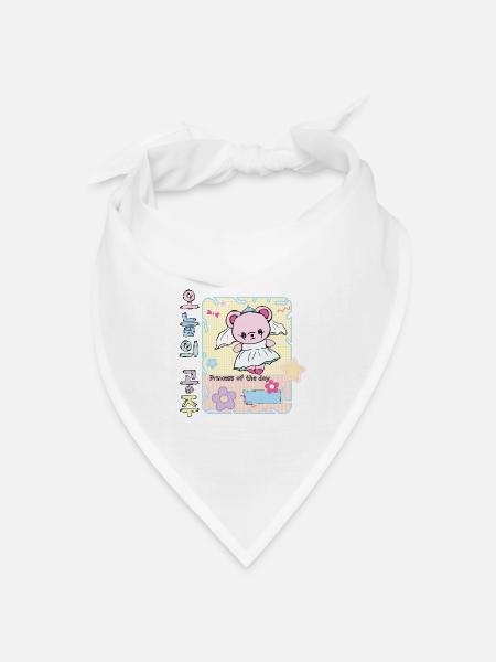 Koreanischer Junggesellinnenabschied – Gom-Dori-Braut – K-Pop-Prinzessin - Bandana Dreieckstuch - Weiß