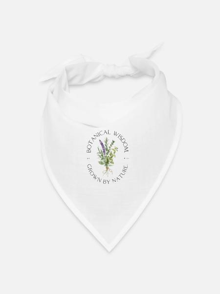 Kräuterliebe – Botanisch, Naturnah, Garten - Bandana Dreieckstuch - Weiß