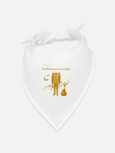 Goldener Vampir-Dämon Fröhliches Gruseln! - Bandana Dreieckstuch - Weiß