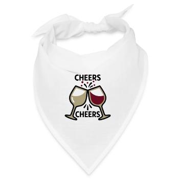 Cheers Weinglaeser Logo - Bandana Dreieckstuch - Weiß - Vorne