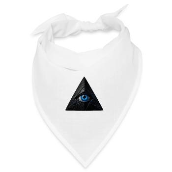 Pyramide mit blauem Auge - Bandana Dreieckstuch - Weiß - Vorne