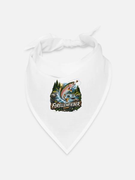 Forellenfieber - Bandana Dreieckstuch - Weiß