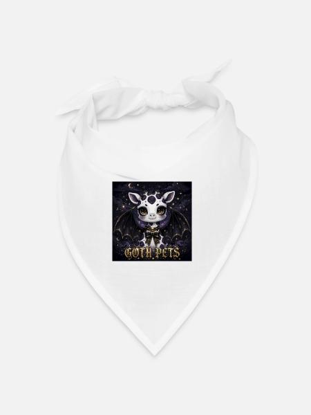 Gothic Galaxy Bat-Pet mit Sternen - Bandana Dreieckstuch - Weiß