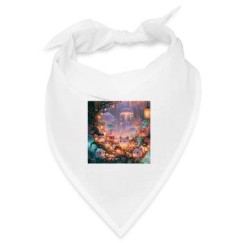 Märchenwald der leuchtenden Nagetiere - Bandana Dreieckstuch - Weiß - Vorne