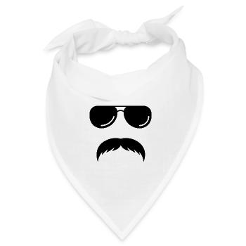 Großer Schnurrbart - Bandana Dreieckstuch - Weiß - Vorne