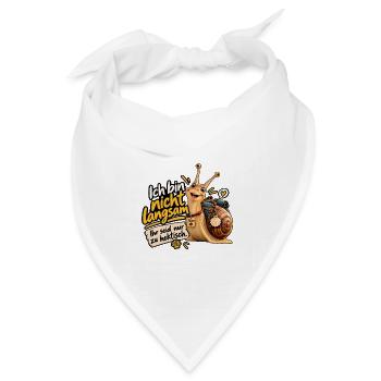 Paco die Pilgerschnecke – Ich bin nicht langsam - Bandana Dreieckstuch - Weiß - Vorne