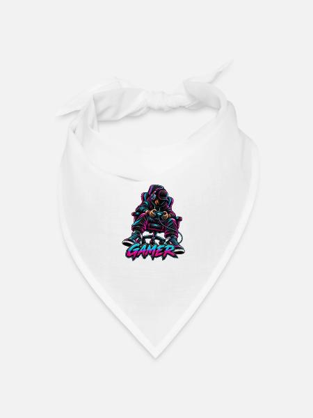 Gamer - Bandana Dreieckstuch - Weiß