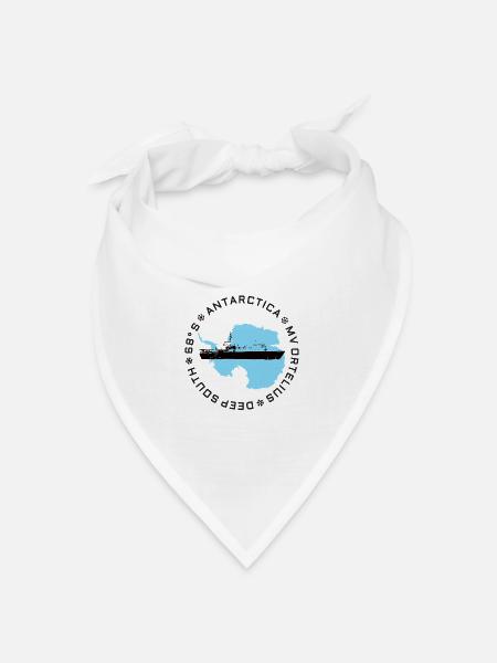 Antarktis-Silhouette mit Explorer-Schiff - Bandana Dreieckstuch - Weiß