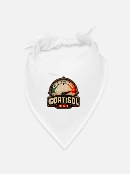 Cortisol Hoch – Vintage Abzeichen - Bandana Dreieckstuch - Weiß