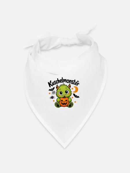 Kuschelmonster - Bandana Dreieckstuch - Weiß